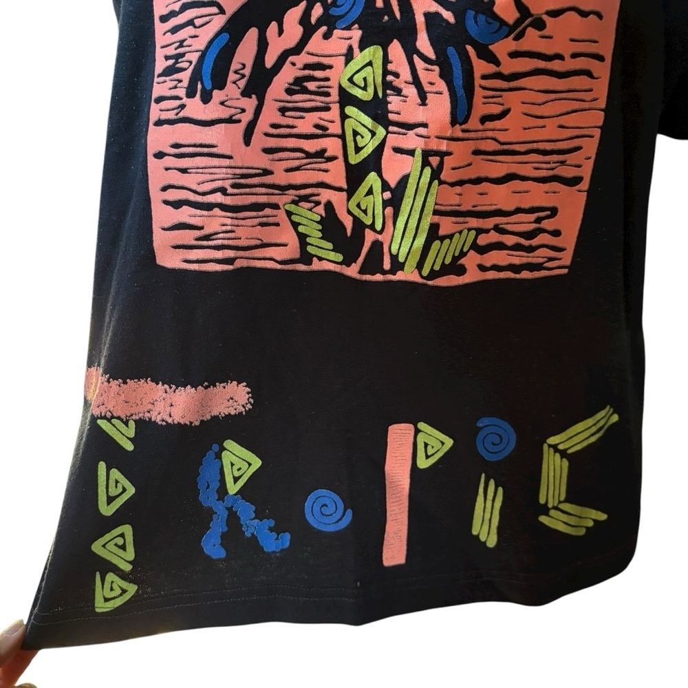 Vintage Carlton Fashions Tropic Graphic Tee Shirt  USA 80s 90s Surf Large - Picture 5 of 10